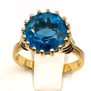 Custom Topaz Ring Size 5 Gold 14KT